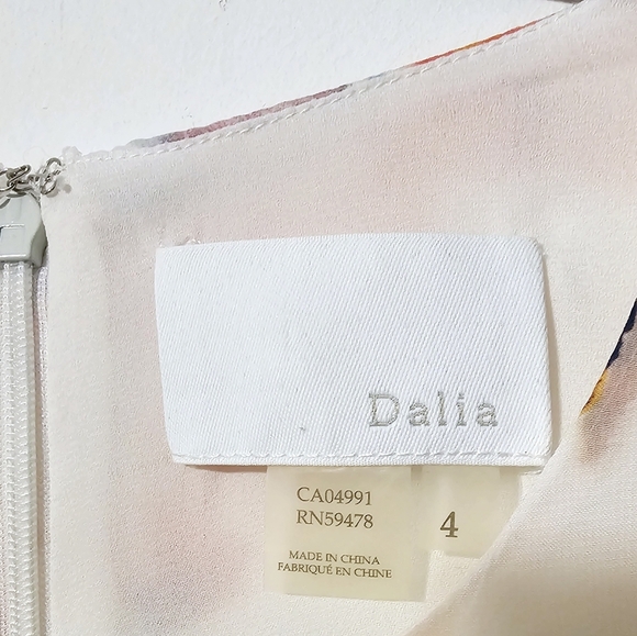 Dalia Off White Light Pink Floral Romantic Dress , Size 4 - Picture 4 of 4